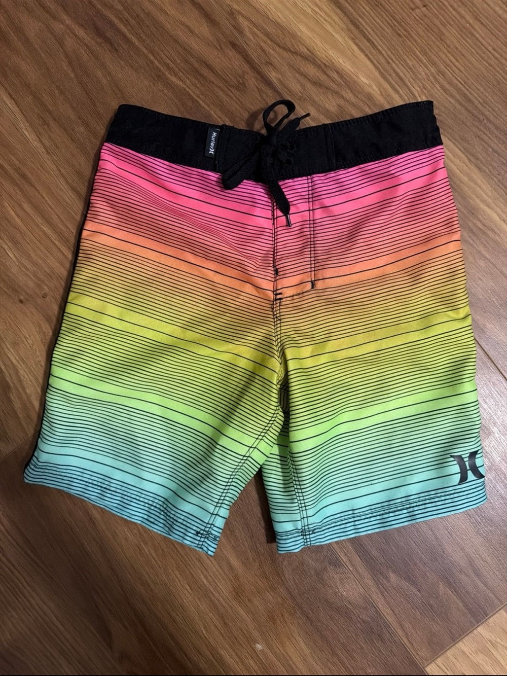 Hurley Multicolor Neon Striped Board Swim Shorts